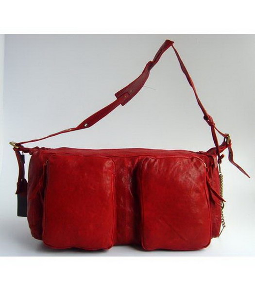 D & G di Miss Curly balze Cinturino in pelle Hobo_Red